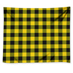 Yellow And Black Buffalo Check Print Tapestry