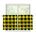 Yellow And Black Buffalo Check Print Tier Curtains