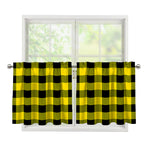 Yellow And Black Buffalo Check Print Tier Curtains