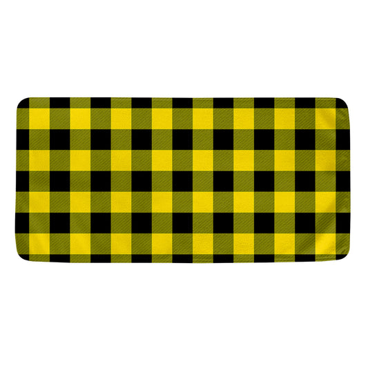 Yellow And Black Buffalo Check Print Towel