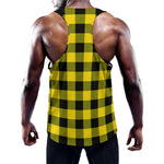 Yellow And Black Buffalo Check Print Training Tank Top