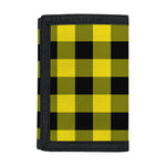 Yellow And Black Buffalo Check Print Trifold Wallet
