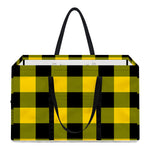 Yellow And Black Buffalo Check Print Utility Tote Bag