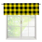 Yellow And Black Buffalo Check Print Window Valance