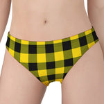 Yellow And Black Buffalo Check Print Women's Panties