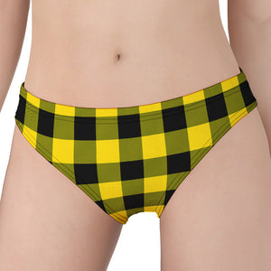 Yellow And Black Buffalo Check Print Women's Panties