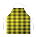 Yellow And Black Check Pattern Print Adjustable Apron