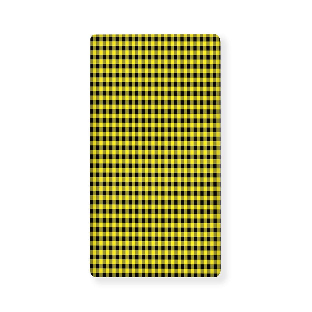 Yellow And Black Check Pattern Print Baby Crib Sheet