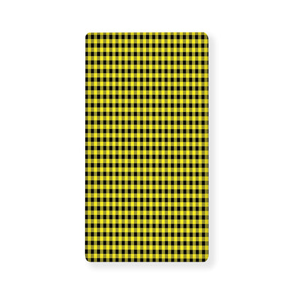 Yellow And Black Check Pattern Print Baby Crib Sheet