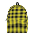 Yellow And Black Check Pattern Print Backpack