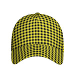 Yellow And Black Check Pattern Print Baseball Cap