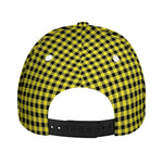 Yellow And Black Check Pattern Print Baseball Cap