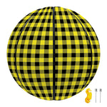 Yellow And Black Check Pattern Print Basketball
