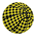 Yellow And Black Check Pattern Print Basketball
