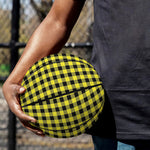 Yellow And Black Check Pattern Print Basketball