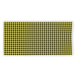 Yellow And Black Check Pattern Print Beach Towel