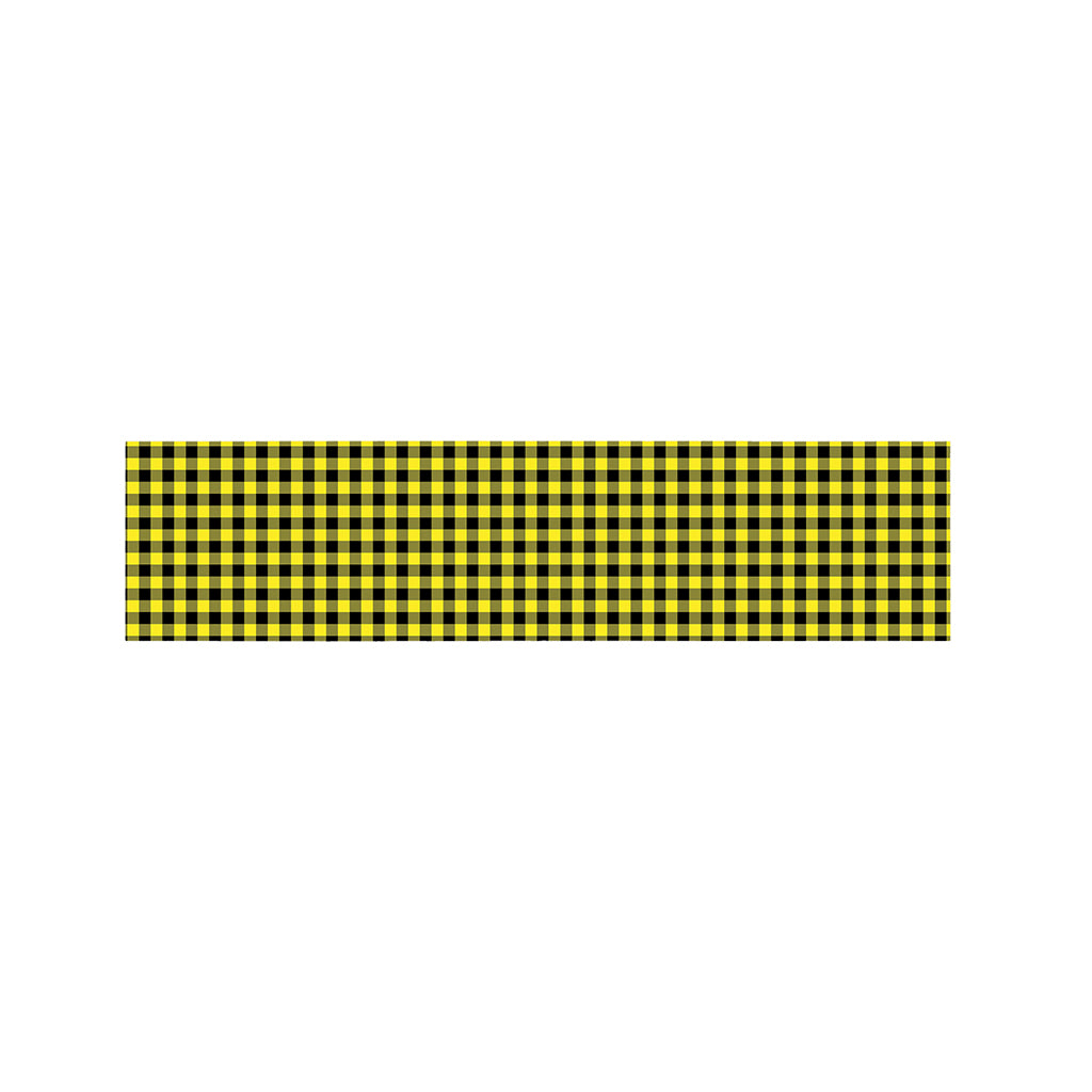 Yellow And Black Check Pattern Print Bed Runner
