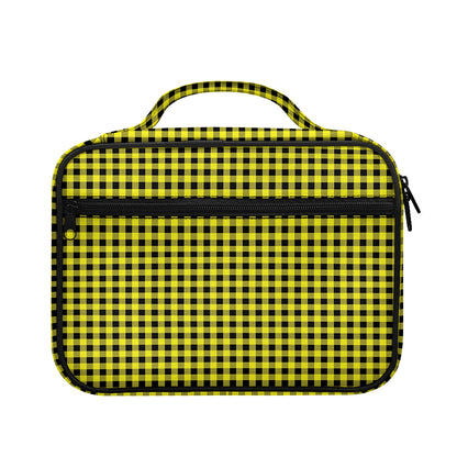 Yellow And Black Check Pattern Print Briefcase Bible Bag