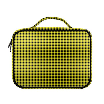 Yellow And Black Check Pattern Print Briefcase Bible Bag