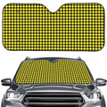 Yellow And Black Check Pattern Print Car Windshield Sun Shade