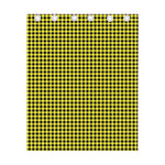 Yellow And Black Check Pattern Print Curtain