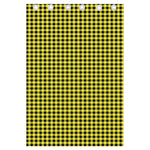 Yellow And Black Check Pattern Print Curtain