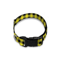 Yellow And Black Check Pattern Print Dog Collar