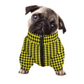 Yellow And Black Check Pattern Print Dog Zip Up Jacket
