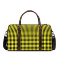 Yellow And Black Check Pattern Print Duffel Bag