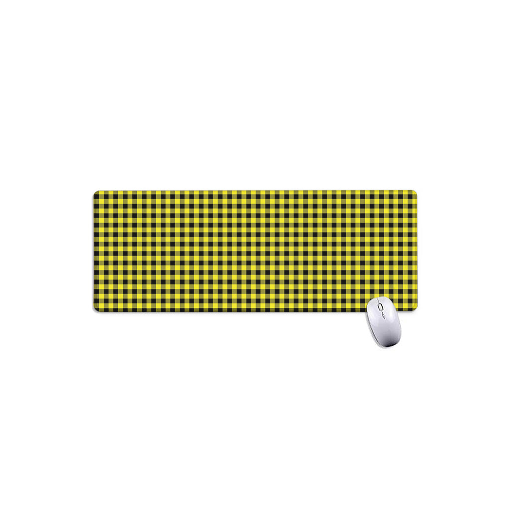 Yellow And Black Check Pattern Print Extended Mouse Pad