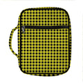 Yellow And Black Check Pattern Print Front Pocket Bible Bag