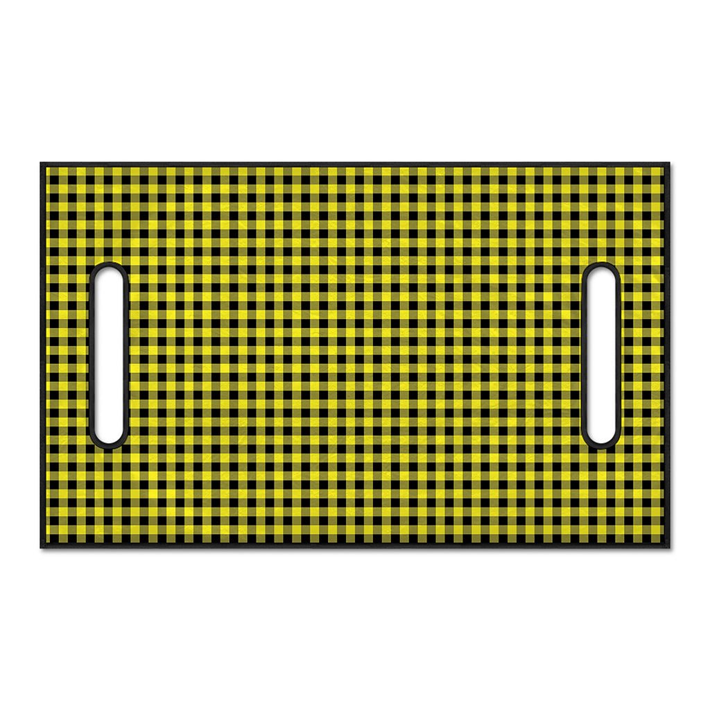 Yellow And Black Check Pattern Print Golf Cart Seat Cover