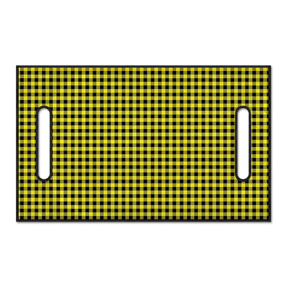 Yellow And Black Check Pattern Print Golf Cart Seat Cover