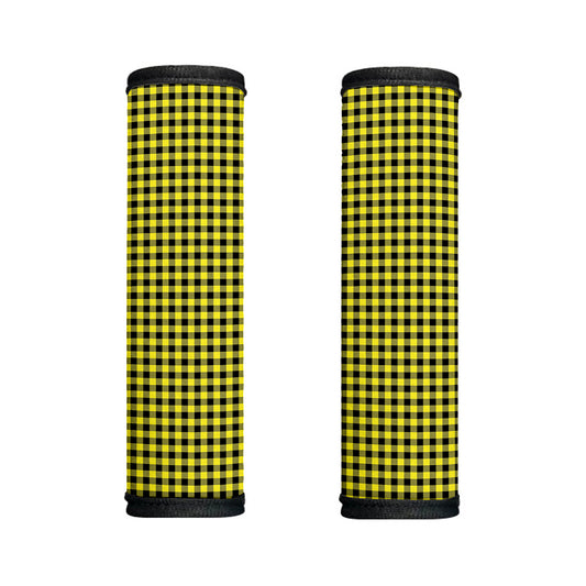 Yellow And Black Check Pattern Print Handle Covers