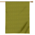 Yellow And Black Check Pattern Print House Flag