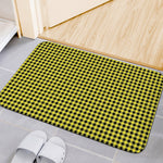 Yellow And Black Check Pattern Print Indoor Door Mat