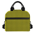 Yellow And Black Check Pattern Print Insulated Lunch Bag