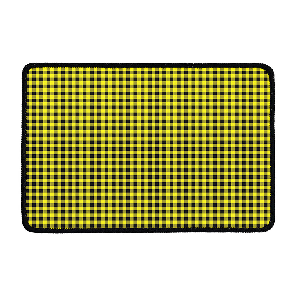 Yellow And Black Check Pattern Print Kitchen Mat