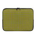 Yellow And Black Check Pattern Print Laptop Sleeve