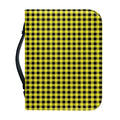 Yellow And Black Check Pattern Print Leather Bible Cover