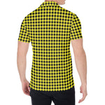 Yellow And Black Check Pattern Print Men's Shirt