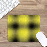 Yellow And Black Check Pattern Print Mouse Pad