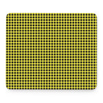Yellow And Black Check Pattern Print Mouse Pad