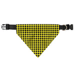 Yellow And Black Check Pattern Print Over The Collar Dog Bandana