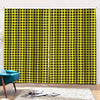 Yellow And Black Check Pattern Print Pencil Pleat Curtains