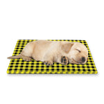 Yellow And Black Check Pattern Print Pet Cooling Mat Cover