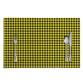 Yellow And Black Check Pattern Print Placemat