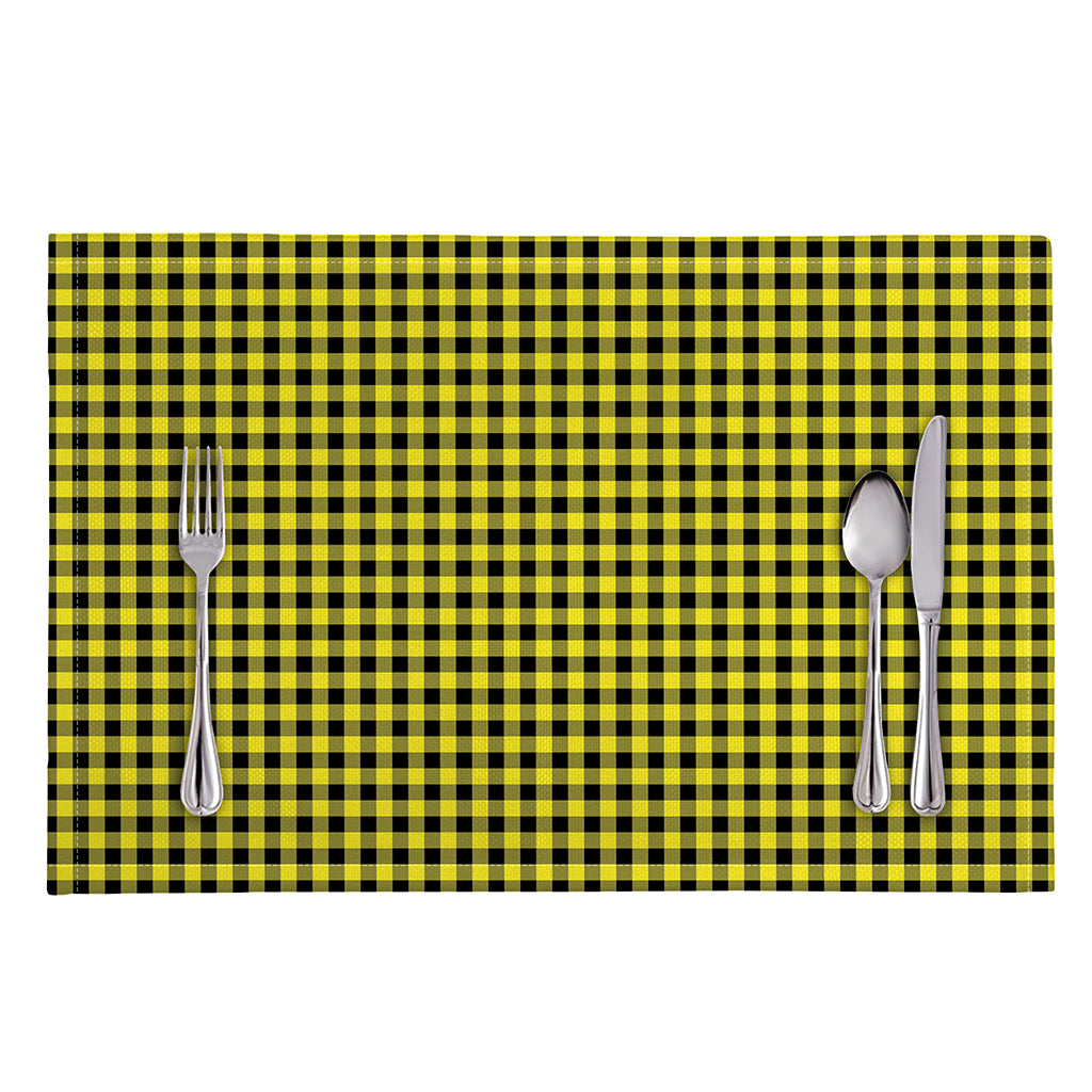 Yellow And Black Check Pattern Print Placemat
