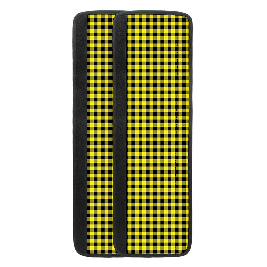 Yellow And Black Check Pattern Print Refrigerator Handle Covers