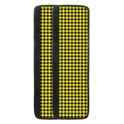 Yellow And Black Check Pattern Print Refrigerator Handle Covers